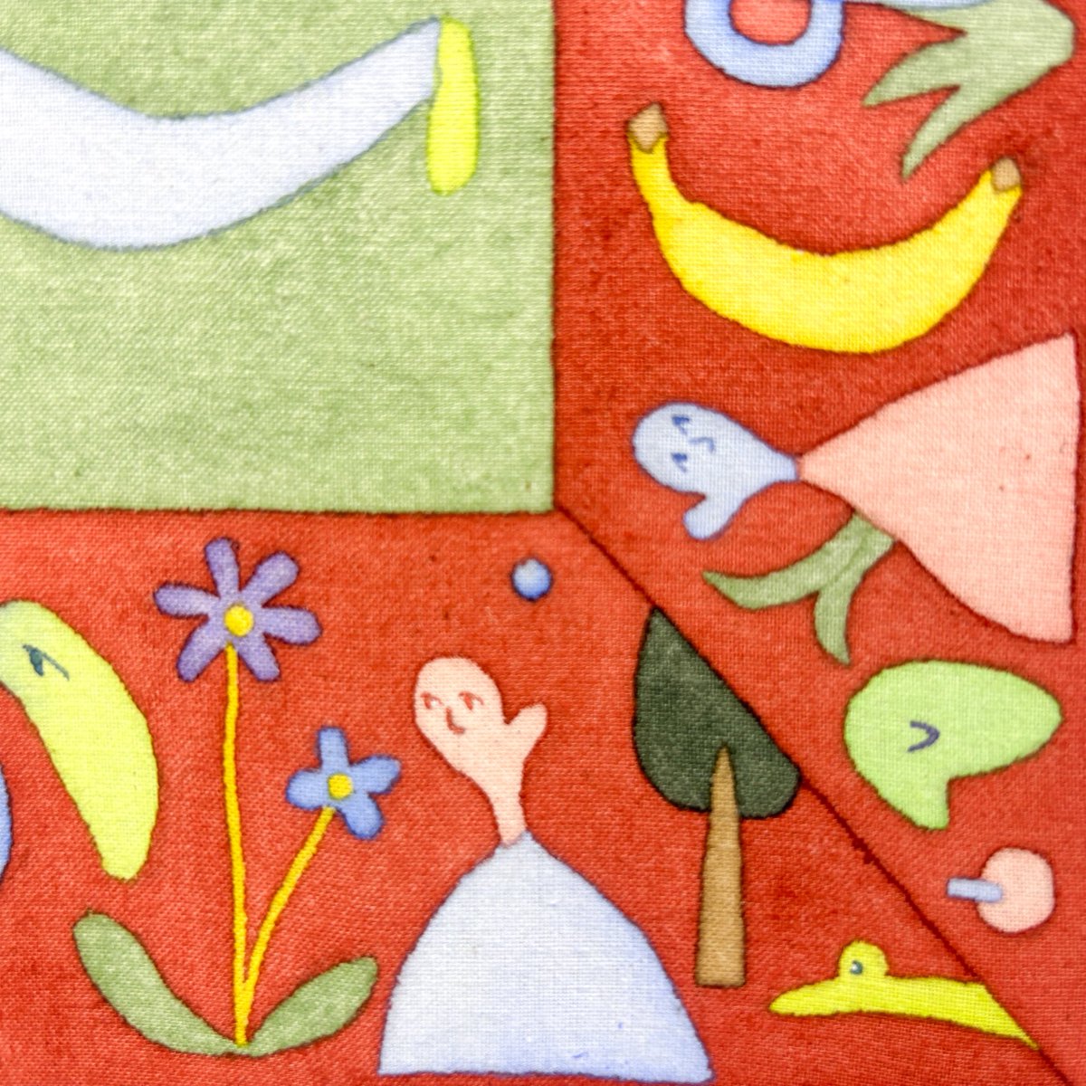 opal_times's tweet photo. 日曜日、10周年記念展「かさねる」オープンしています。
こちらは河本理絵さんの「あなたの庭」
細やかで賑やかなモチーフたちのアウトラインは、よく見ると絵の具の繊細な重なりによって生み出されている事が読み取れます。
河本さんのZINE「あなたも壺の中」も販売中。本日も19時まで。 https://t.co/Um9I61Vsra
