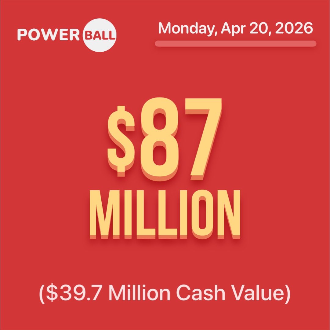 LottifyApp's tweet image. #Powerball was not hit tonight. 

Jackpot for Monday, Apr. 20 has increased to $87,000,000! 💰💵💰 
 
Good Luck! 
 
#lottery #lotto #loteria #jackpot