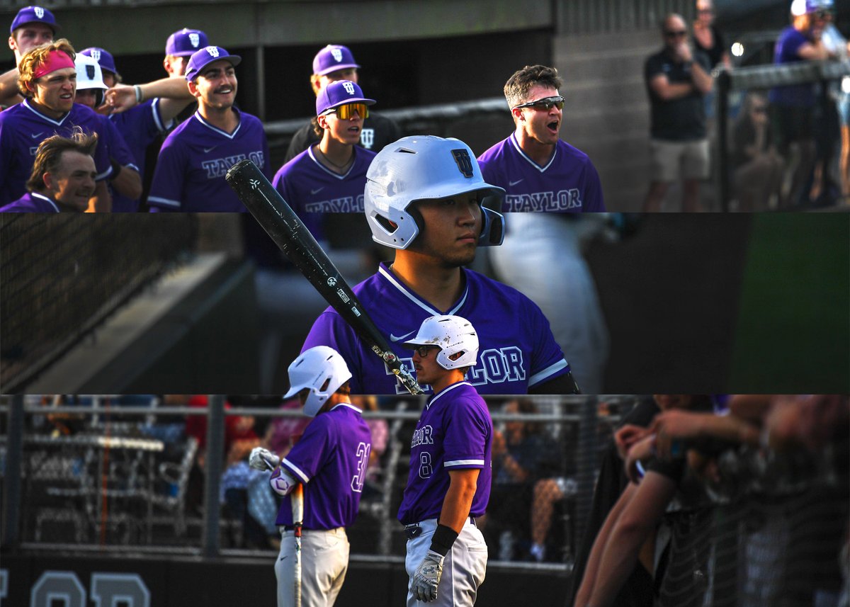 GenesisProdxns's tweet photo. 📸 from the @taylorbaseball series sweep of Indiana Wesleyan to close out the home regular season⚾️💪🟪⬜️

@NAIABall https://t.co/AIxWLJwaZa