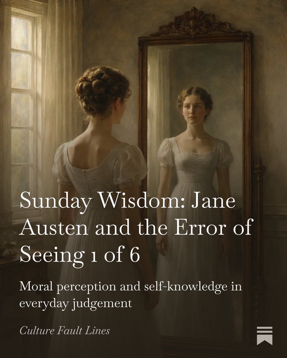 FaultLineAUS's tweet image. Once a flawed perception takes hold, we build a coherent narrative around it. 

Contradictions get ignored, supporting details amplified. 

We feel like we’re making sense—not failing morally. culturefaultlines.substack.com/p/sunday-wisdo… 

#JaneAusten #Literature #SelfReflection