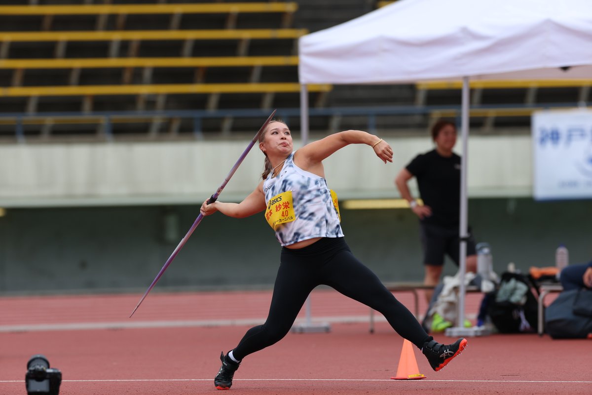 Getsuriku's tweet photo. #兵庫RC
女子やり投
🥇武本紗栄（オリコ）59m68
24年ぶり大会新！！
ここまで4種目で地元・兵庫出身選手が優勝🔥 https://t.co/kE9C3bhjHm