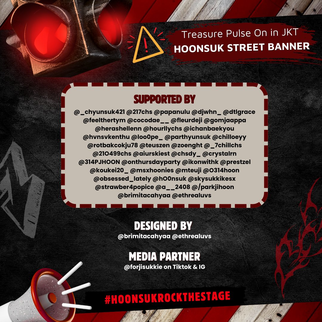Let's Rock It Up, Honey! 😈🎸
𝙏𝙝𝙧𝙤𝙪𝙜𝙝 𝙩𝙝𝙚 𝙎𝙠𝙮, 𝙨𝙩𝙧𝙖𝙞𝙜𝙝𝙩 𝙩𝙤 𝙔𝙤𝙪𝙧𝙨

#HOONSUK Street Banner Support
Pulse On in JKT

📍 Gate 10, GBK
🗓 25-26 April 2026

Turn up the vibes with ur photos— use #HoonsukRockTheStage and claim freebies!

#PULSE_ON_IN_JAKARTA
