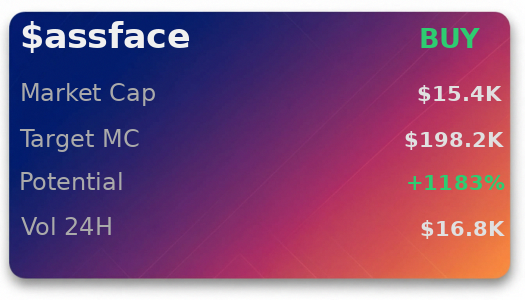 shazy786110's tweet image. $assface 📡 scanned on @iScanLive — $198.2K target, buy signal clean  

 #Solana #Memecoin #Crypto #Degen #PumpFun #AlphaCalls #SolanaMemeCoin