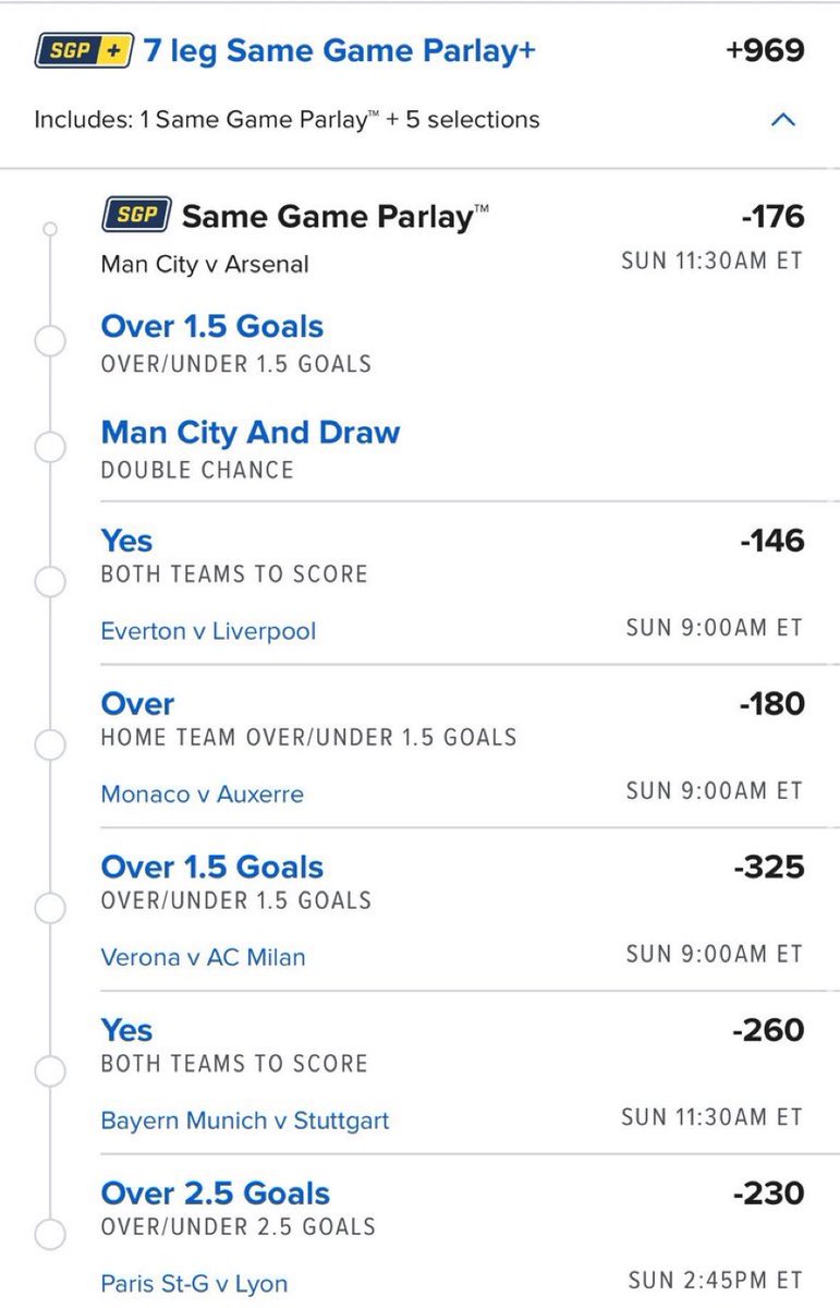 ClintledLocks's tweet image. Soccer Parlay ⚽️

(+969) 

Leave a like if you’re tailing!

t.me/+tg7TwaAwJLZhM…

#Gambling𝕏 #Fanduelparlays #soccer
