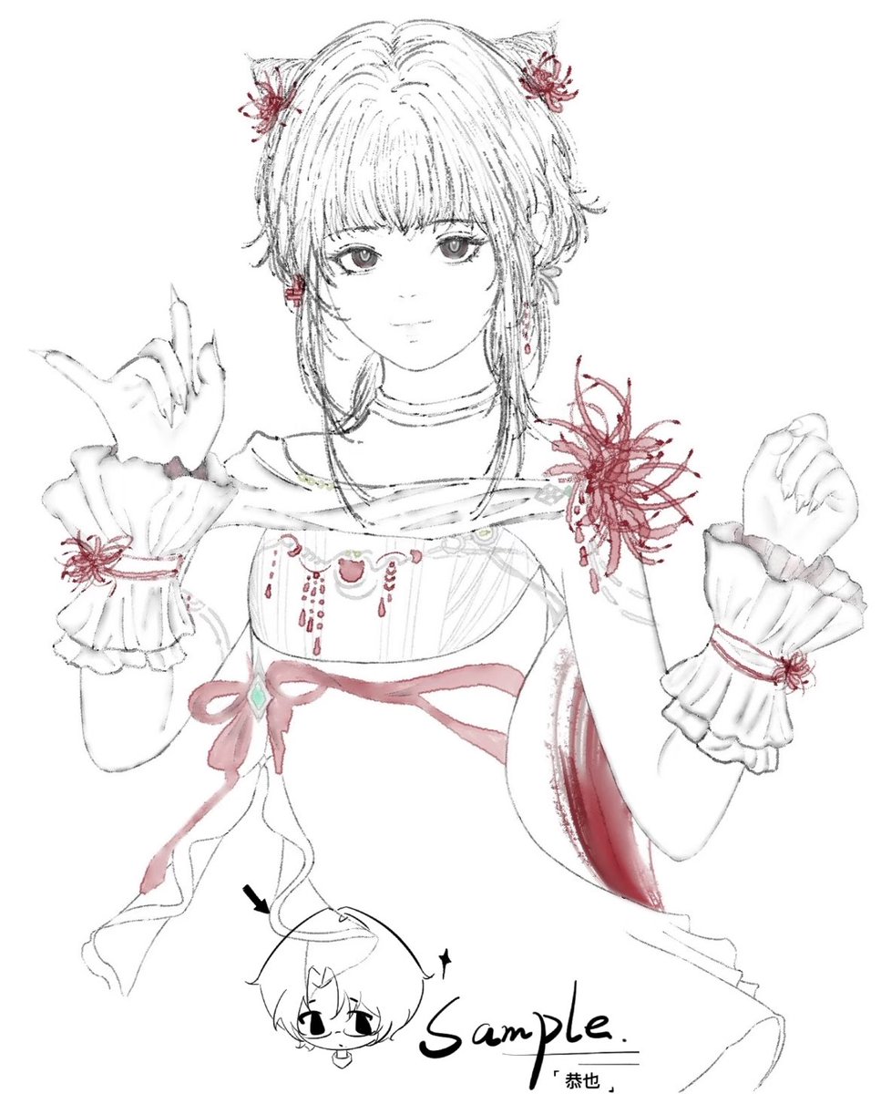 NamiKyouya's tweet image. 前几日的随手画 🎨 手势是「我爱你」哦～🤟

Doodle from a few days ago 🎨 The gesture is 'I love you'🤟

先日の雑絵投稿 🎨 手のサインは『愛してる』です🤟

#doodle #落書き #HandSecret