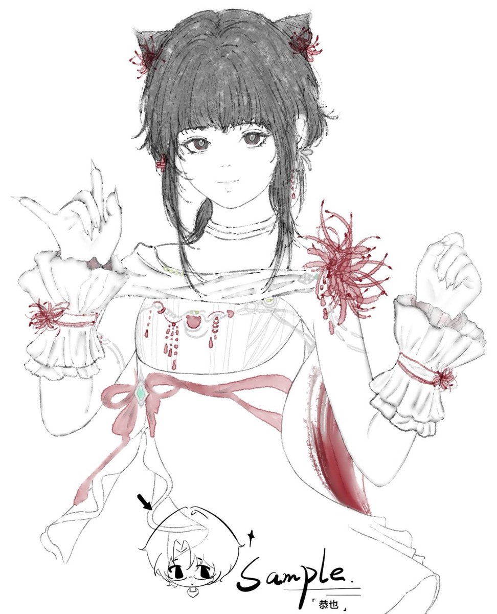 NamiKyouya's tweet image. 前几日的随手画 🎨 手势是「我爱你」哦～🤟

Doodle from a few days ago 🎨 The gesture is 'I love you'🤟

先日の雑絵投稿 🎨 手のサインは『愛してる』です🤟

#doodle #落書き #HandSecret