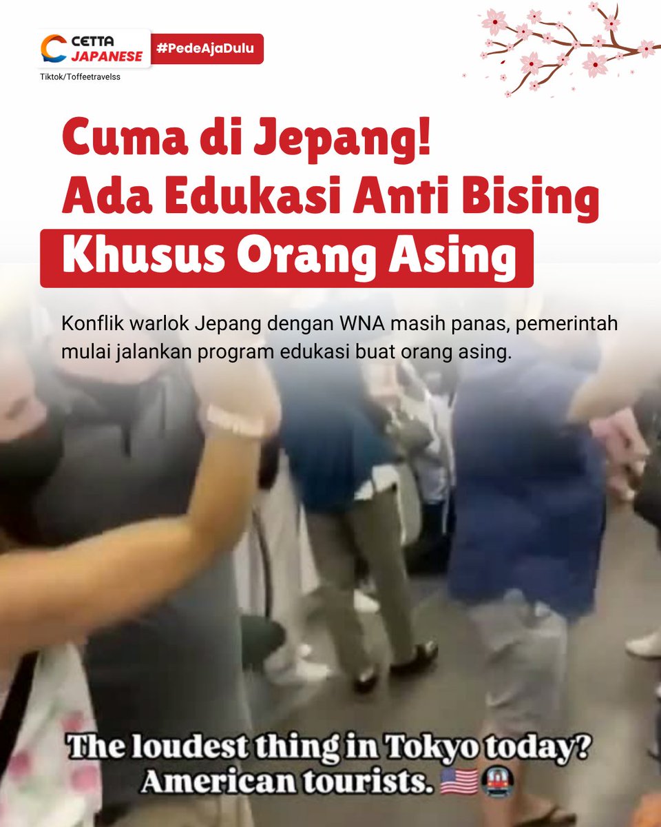 cettajapanese's tweet image. Cuma di Jepang ada edukasi anti bising buat WNA!!

Baca selengkapnya di instagram.com/p/DXMDzAYkY4e/…

#jepang #WNAdiJepang #antibising #lesbahasajepang #belajarbahasajepang