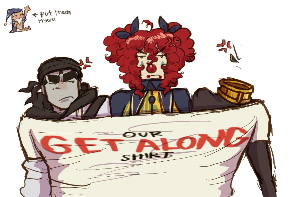 They got into a fight so wakafonte put them in the Get Along Shirt™️ #aregect #regect #moezegect