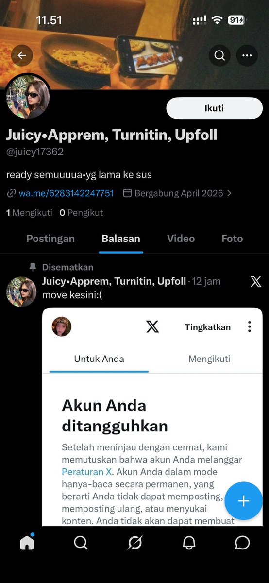 american08sh0t's tweet photo. hati-hati guys scam ini nomernya +62 831-4224-7751 +6283142247751 ini akunnya @.juicy17362 dia masi aktif promosi https://t.co/ASfg1kdw9c