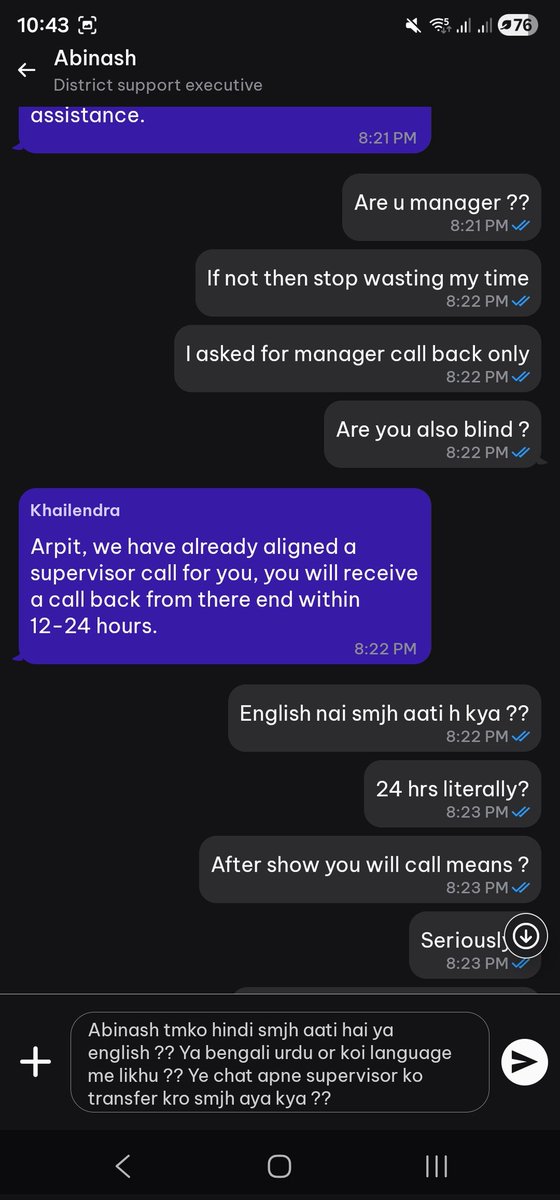 arpitascool's tweet image. @district_india @zomato @zomatocare 
#district what kind of service u have , i asked manager call regarding my today's show at 6PM and asking manager call back from yesterday but no one is here to entertain.
Seriously never saw this kind of service in any app worst service u have