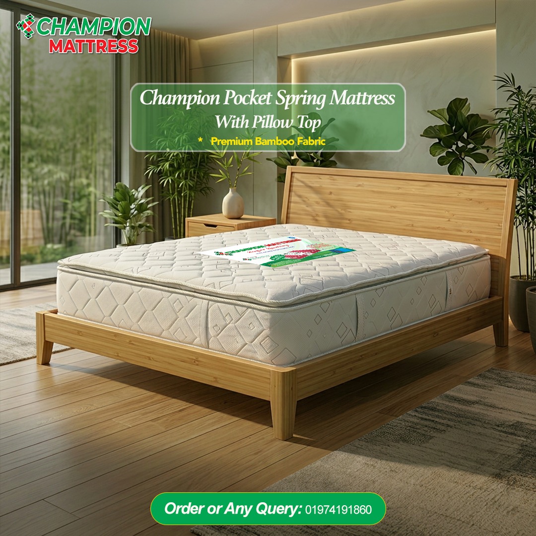 ChampionGroup9's tweet photo. আরামদায়ক ঘুম, সুন্দর জীবন
নিয়ে আসুন Champion Pocket Spring Mattress with Pillow Top

✅ বডি সাপোর্টের জন্য উন্নত পকেট স্প্রিং
✅বাড়তি আরামের জন্য সফট পিলো টপ
✅প্রিমিয়াম বাঁশের কাপড় – ঠান্ডা ও আরামদায়ক

প্রতিদিন ঘুম হোক একদম রিল্যাক্সিং আর ফ্রেশ 

অর্ডার করুন:01974-191860 https://t.co/vPnDwVSTgC