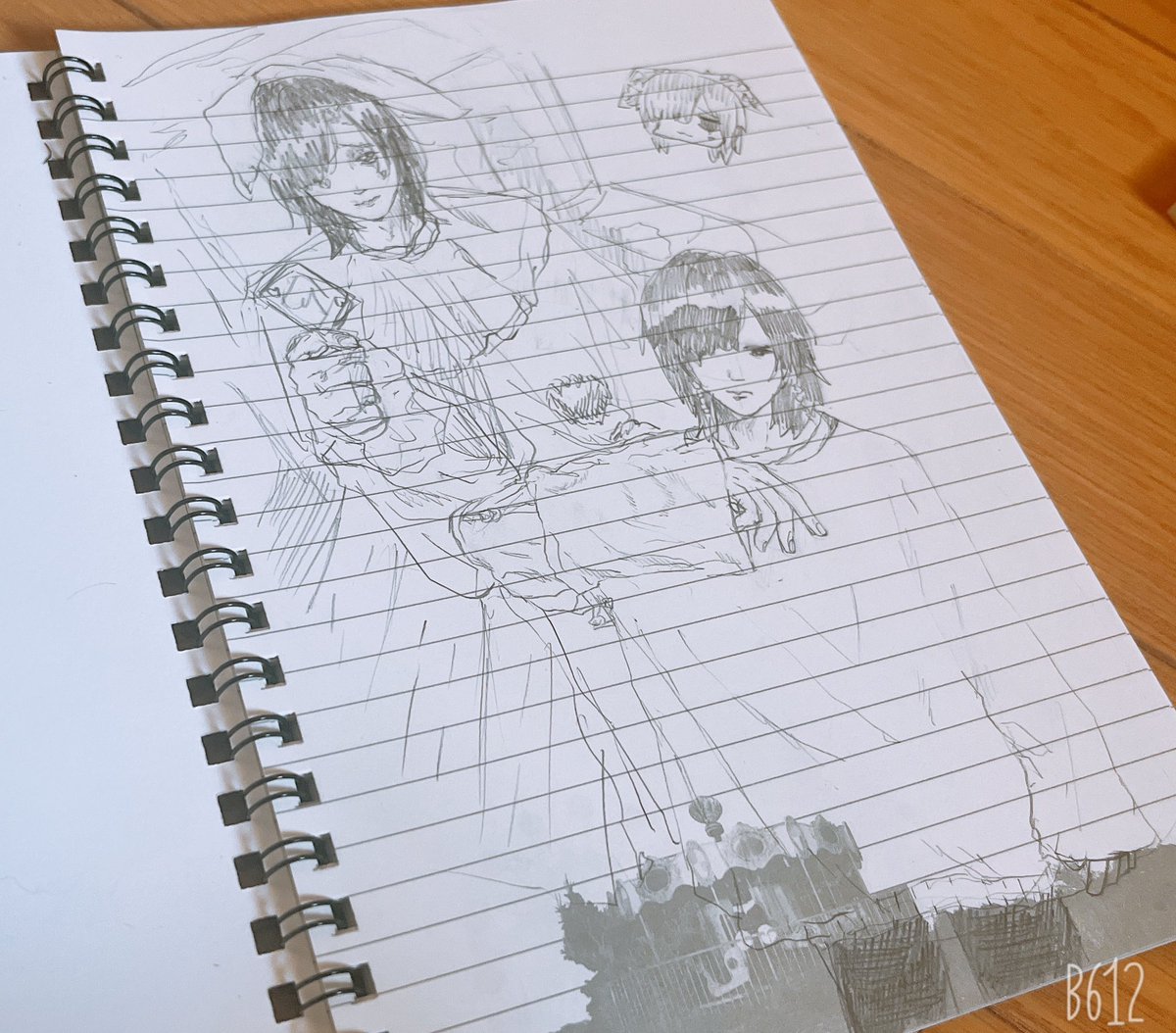 竜太郎のメモ帳に竜太郎描いてる