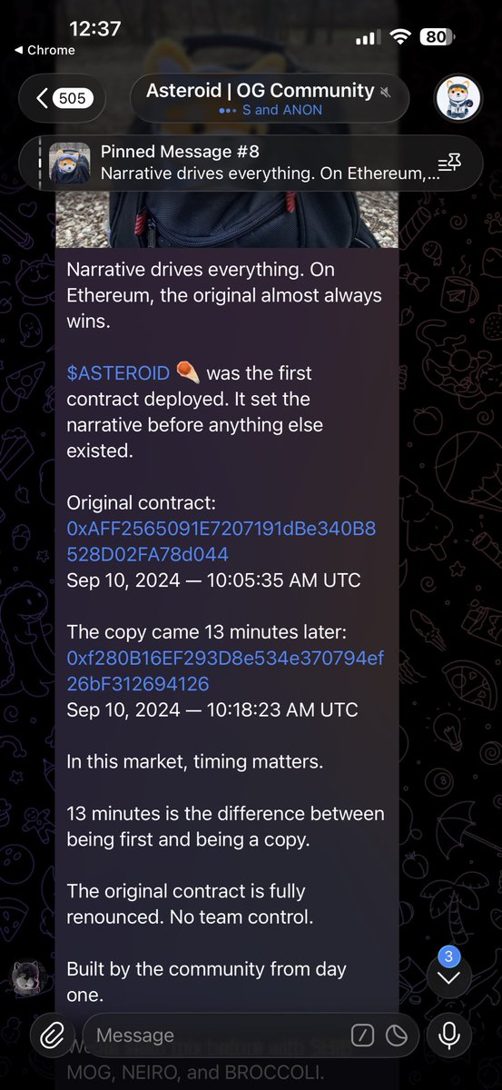 jesusgodking2's tweet photo. @neiro But the OG $asteroid is 0xAFF2565091E7207191dBe340B8528D02FA78d044… It was launched first… Why you all picked the wrong one? $neiro 2.0? Same narrative https://t.co/hASGbccm8e