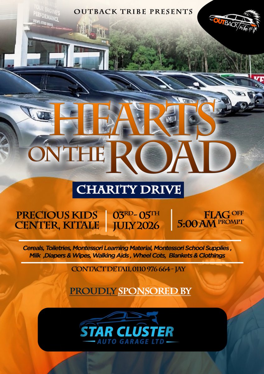 outbacktribe's tweet photo. We’re proud to have Star Cluster Garage on board as an official sponsor for our upcoming charity drive! 🙌

📦 They are also an official donation drop-off point:
📍 Topyard, off Enterprise Rd
📞 George – 0726 886 432

Pass by and make your contribution
#outbacktribe https://t.co/u1y0S3T6OJ