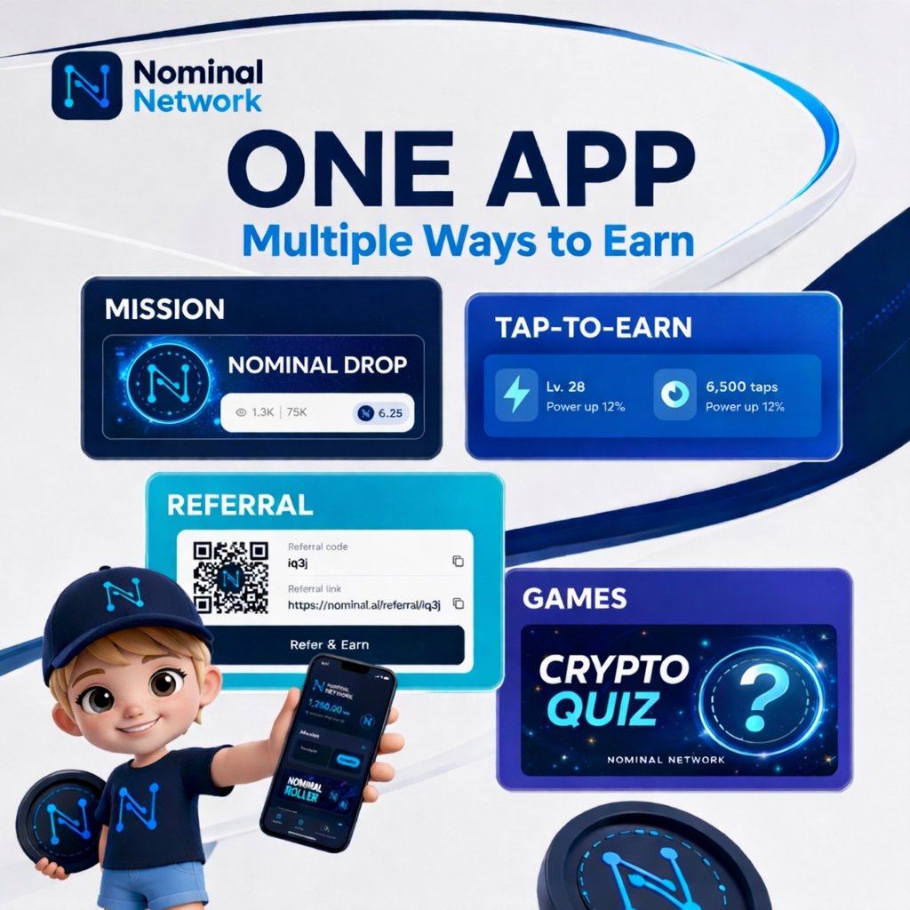 iam_550's tweet image. Nominal Network — One App, Multiple Ways to Earn

Complete missions, tap to earn, play games, and grow with referrals — all in one place.

Stay active. Earn more. 🚀

📲 Download on Google Play:
play.google.com/store/apps/det…

👉 Referral Code: RI5MKR

 #NominalNetwork #Mining $NC
