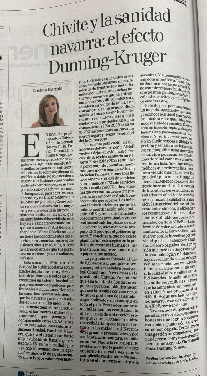 Navarra : Cristina Ibarrola Guillén ( Médico de Familia y Presidenta de Unión del Pueblo Navarro UPN ) 👍