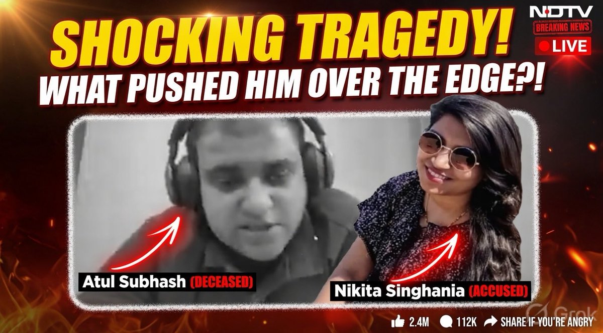 Atul Subhash died 1.4 years ago.

Not just a suicide — It was a statement.

He named his wife, in-laws, and even Judge Rita Kaushik in his final letter.
He asked for his ashes to be flushed down a drain if justice was never served.
He begged that his child should never be handed