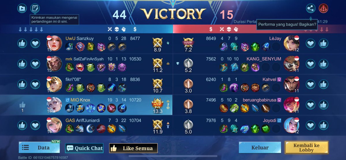 rasaterluka's tweet photo. Wanna play? Rank epic all role kecuali hyper. Baru main lagi https://t.co/7eYq1oIQVO