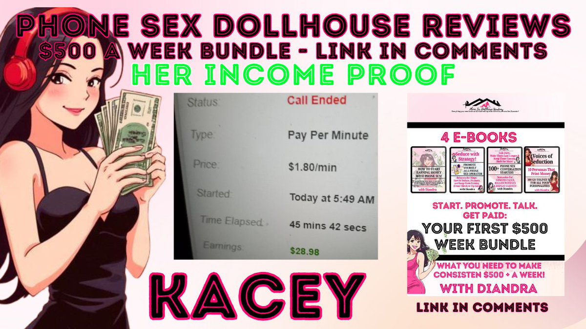 PhoneSex_Dolls's tweet image. She didn’t need to work more.

She was already doing 16-hour days.

What she needed was a system that helped her #makemoney from home.

👉 bit.ly/Dollhousehome

#makemoneyfast #workfromhomejobs #phonesexoperator #pso #jobs #workingfromhome #earnonline #money #gasprices