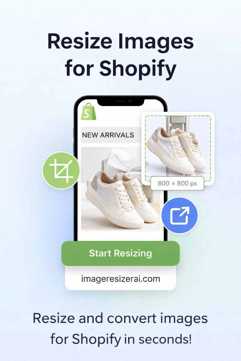 PintuKu09326425's tweet image. Selling on Shopify? Your product images need to look clean, sharp, and fast-loading.
Resize images for Shopify in seconds without the usual hassle. Perfect for product photos, thumbnails, collection images, and more.

#Shopify #ShopifyStore #Ecommerce