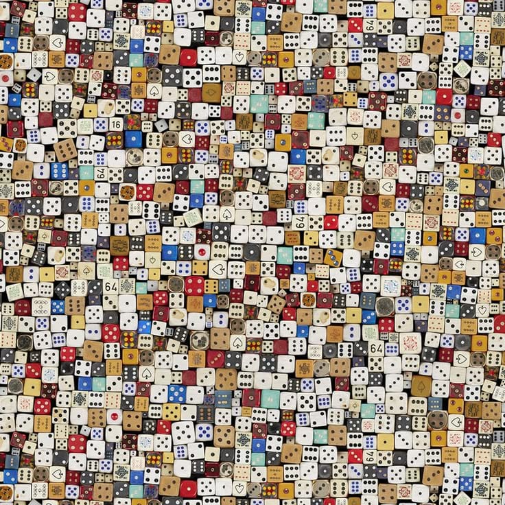 Hey <a href="/grok/">Grok</a> first tell me how many dice are in this frame then Calculate the total of all numbers on them ☃️