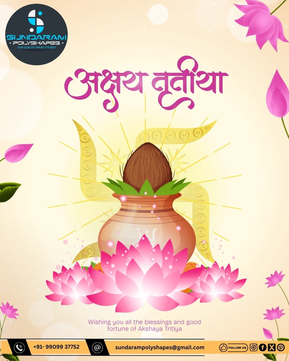 SPolyshapes's tweet image. Akshaya Tritiya

#akshayaTritiya #belssing #newstart #shubhdin #sundaram #rajkot #gujarat #plastic #festivle