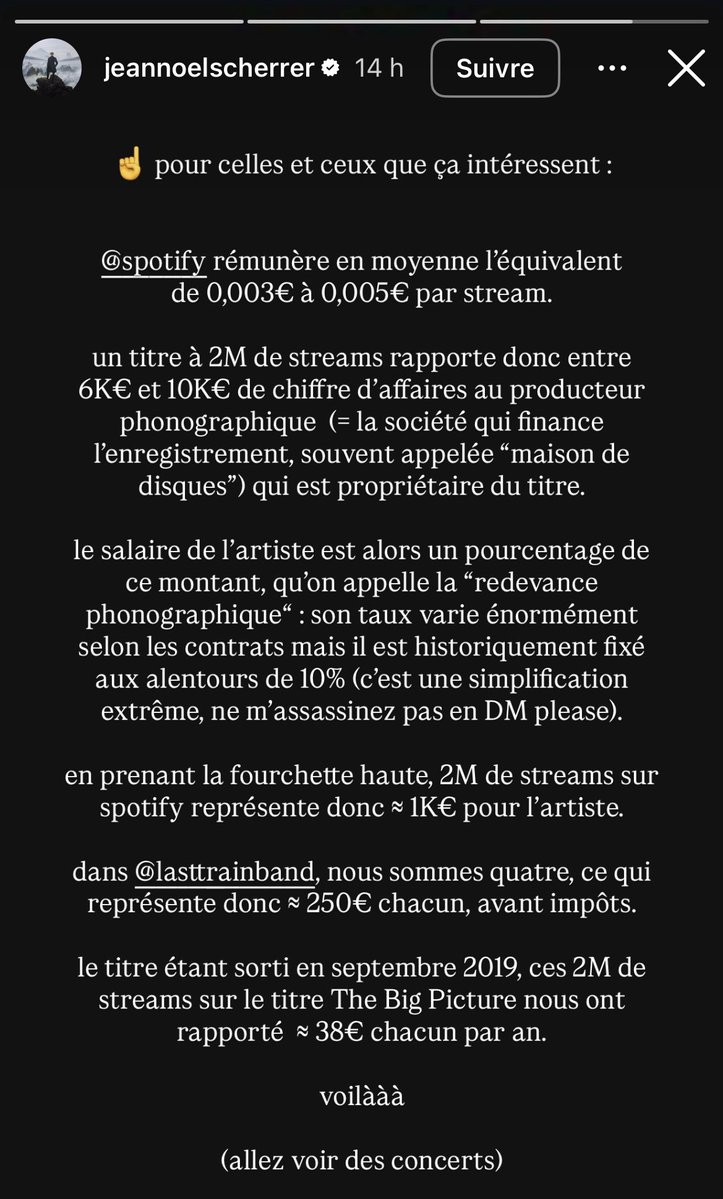 💰Le guitariste de Last Train, Jean-Noël Scherrer, lève le voile sur ce que rapporte réellement Spotify aux artistes