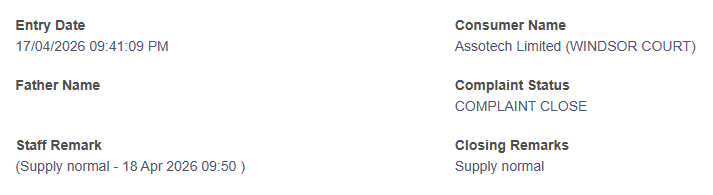 OfficialWcwa's tweet image. Complaint closed by stating that "Supply normal". What was the reason of frequent tripping that night ?
#UPCM