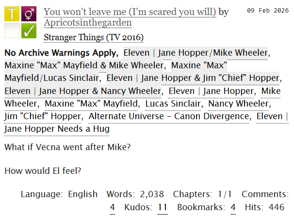 MilevenFics's tweet photo. #MilevenFicRec
You won't leave me (I'm scared you will)
by Apricotsinthegarden
https://t.co/uQAnkmPnC4
#OneShot #Rewrite #PostS4 #Angst https://t.co/g80eHhEzjF