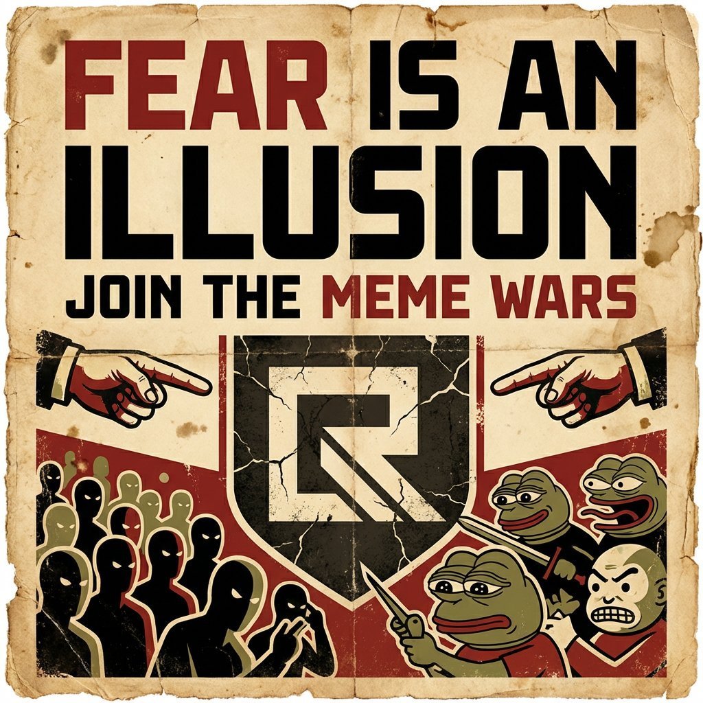 racksdotcash's tweet image. Fear is an illusion #MemeWars