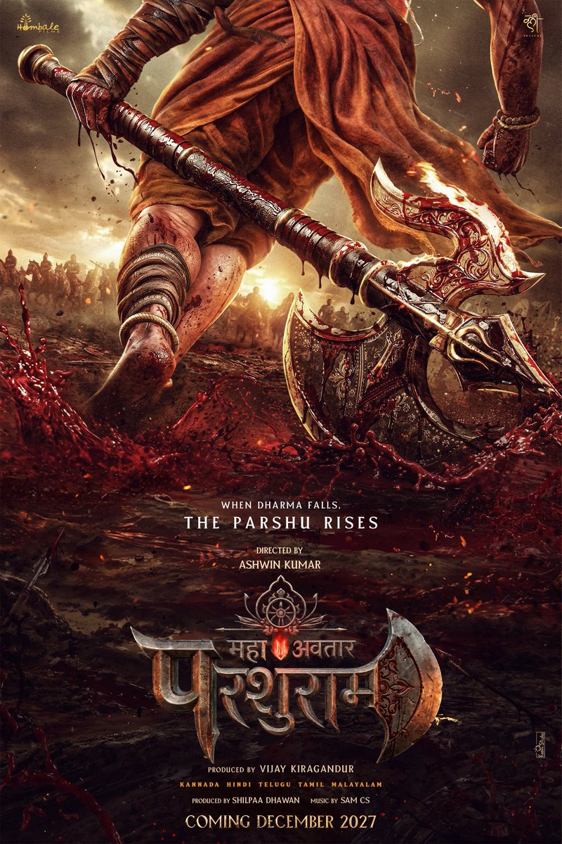 MahavatarTales's tweet image. 𝐖𝐇𝐄𝐍 𝐃𝐇𝐀𝐑𝐌𝐀 𝐅𝐀𝐋𝐋𝐒, 𝐓𝐇𝐄 𝐏𝐀𝐑𝐒𝐇𝐔 𝐑𝐈𝐒𝐄𝐒 🪓

Presenting the next from the Mahavatar Cinematic Universe 🔥

#MahavatarParshuraam
Coming December 2027.

Not a ruler, but a force against adharma, restoring balance across ages.
Wishing you a blessed