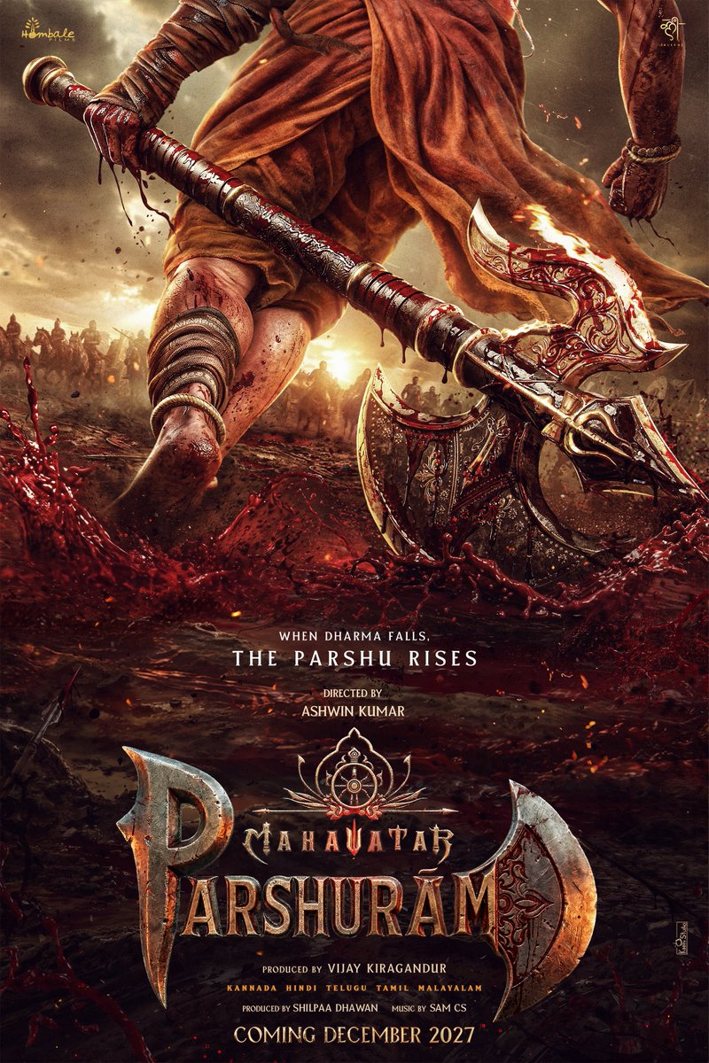 MahavatarTales's tweet image. 𝐖𝐇𝐄𝐍 𝐃𝐇𝐀𝐑𝐌𝐀 𝐅𝐀𝐋𝐋𝐒, 𝐓𝐇𝐄 𝐏𝐀𝐑𝐒𝐇𝐔 𝐑𝐈𝐒𝐄𝐒 🪓

Presenting the next from the Mahavatar Cinematic Universe 🔥

#MahavatarParshuraam
Coming December 2027.

Not a ruler, but a force against adharma, restoring balance across ages.
Wishing you a blessed