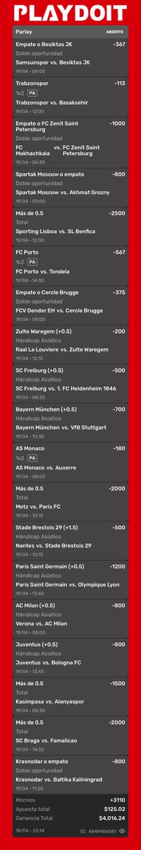 elCablancoTip's tweet photo. PARLAYS BOMBAS 💣 https://t.co/imNETQTfrf