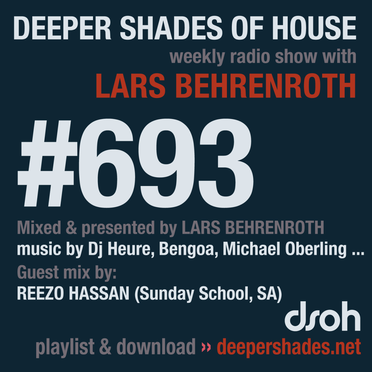 DeeperShades's tweet image. #nowplaying on radio.deepershades.net : Lars Behrenroth w/ exclusive guest mix by REEZO HASSAN (Sunday School, SA) - DSOH #693 Deeper Shades Of House #deephouse #livestream #dsoh #housemusic