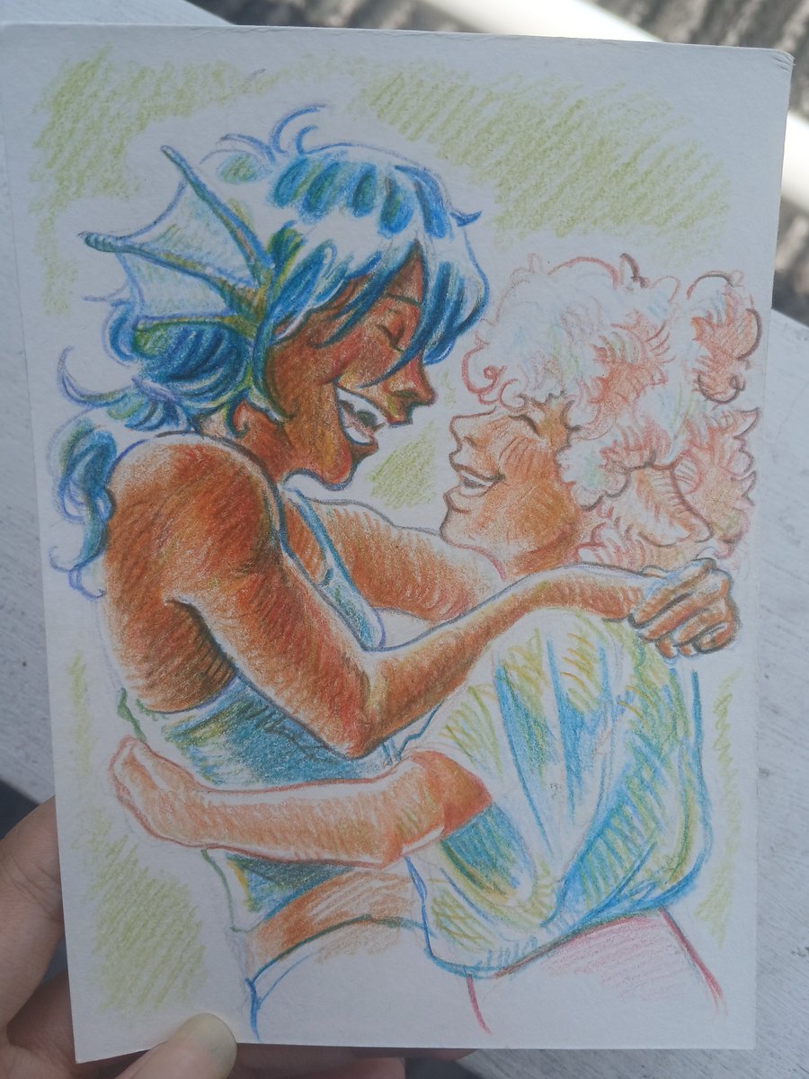 CakUcoq's tweet photo. My part of the art trades with @Quitlebee @guramenk and @LateeMatcha_  i had so much fun with them :D

I'm sorry sambucky i forgot to take a close up pic😭😭 https://t.co/C7LNEJW2Gt