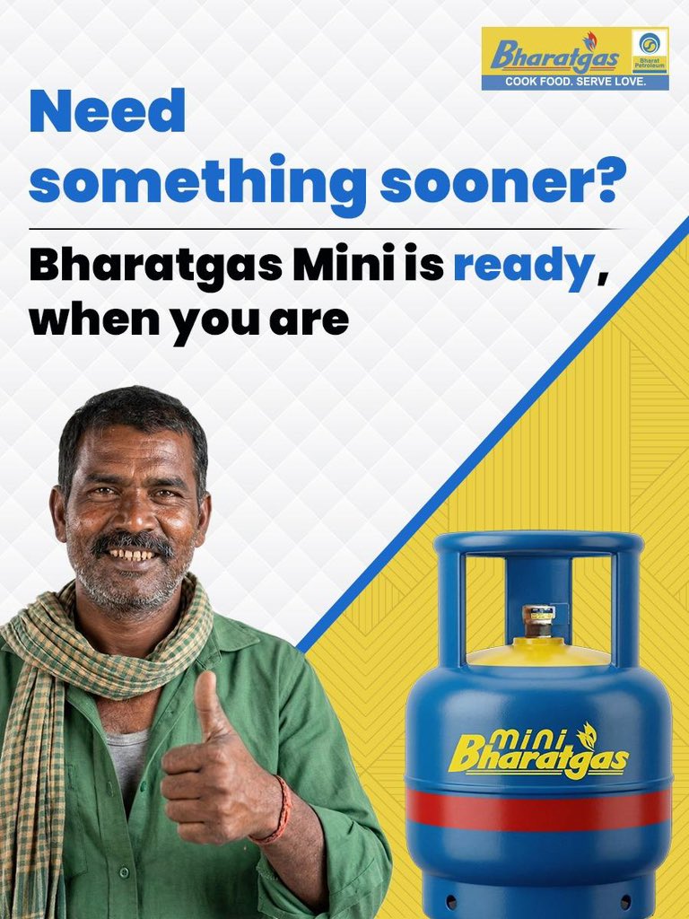 bpcl_lpg4235's tweet image. Bharatgas Mini is easy to carry and quick to access—helping you stay prepared without hassle. Ideal for migrant workers and students.
@BPCLimited @BPCLLPG @PetroleumMin @HardeepSPuri @Secretary_MoPNG
#BharatGasMini #StayPrepared #EasyAccess #NoWorries