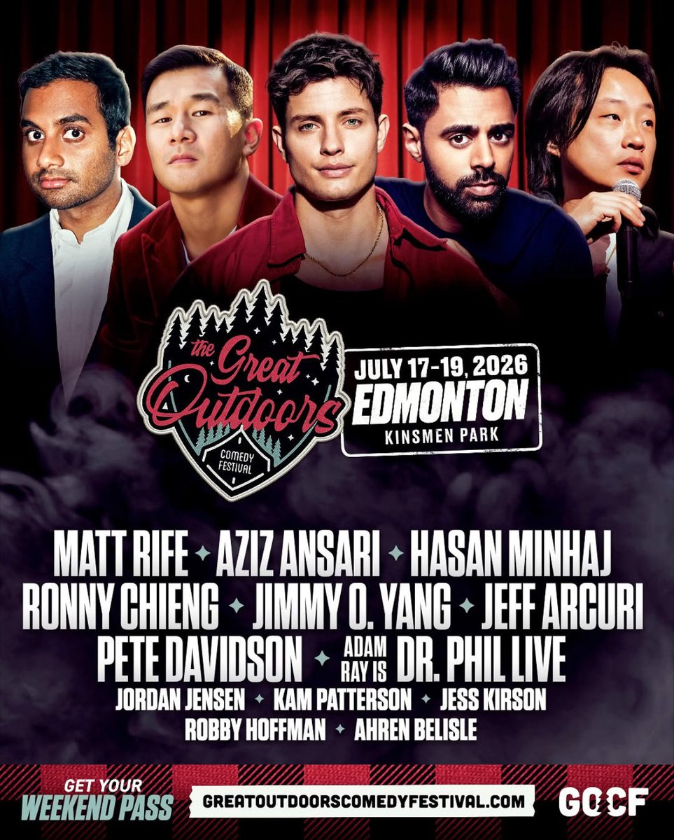 ExtraLars's tweet photo. The @greatoutdoorsCF put together an incredible lineup in Edmonton this year!!
🔥🔥🔥😀
#GOCF #YEG #YEGComedy #Edmonton https://t.co/KwPTSe6Tbf