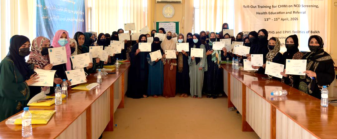 WHOAfghanistan's tweet image. @WHOAfghanistan trained 55 Community Health Workers in Balkh Province including 43 women, to strengthen early #detection and #referral of #noncommunicable #diseases.
The training focused on hypertension, diabetes, chronic respiratory disease and common cancers—helping bring