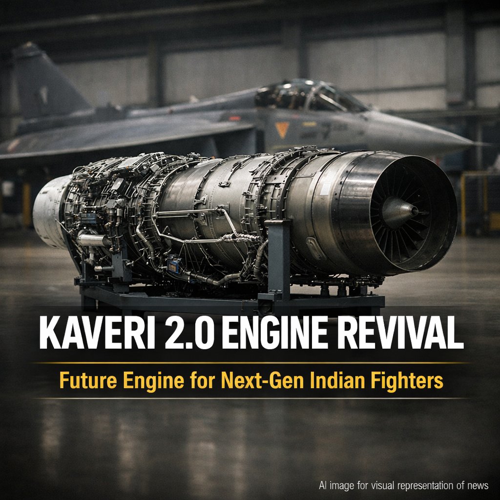 IndianDefenceT's tweet image. GTRE plans to revive Kaveri 2.0 engine with enhanced thrust and reliability to power future Tejas replacements by the 2030s, strengthening India’s indigenous jet engine capability and defence self-reliance.

#KaveriEngine #Tejas #DefenceIndia #AatmanirbharBharat #MilitaryAviation