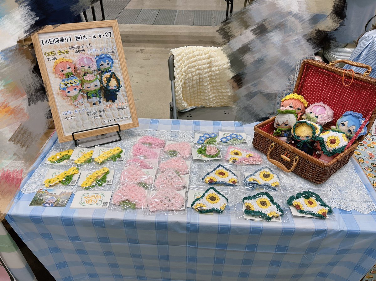 Knitory03's tweet photo. 在庫このくらいです〜！

あじさいが売り切れたウェンくんには、ひまわりの後ろ見本をしてもらってます！🌻 https://t.co/4rIUawMYeh