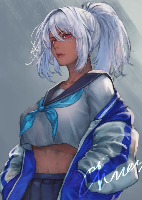 褐色ガール! Skebのコミッションでオリキャラ描かせていただきました!