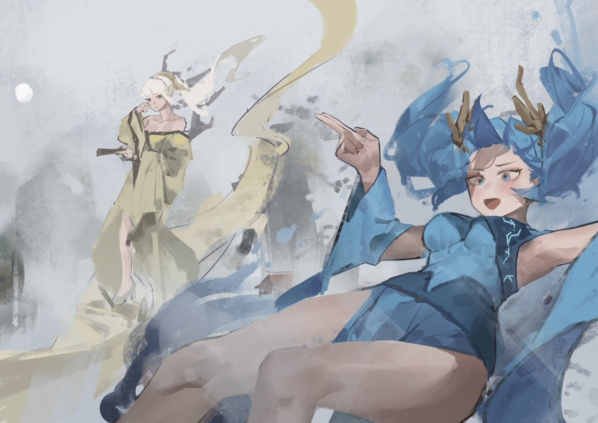 Ian46166491's tweet image. 學校電腦繪圖的期中作業，主題是山海經原創設計hh

形象設計倒是純依xp搞hh，藍色的可愛少女一生摯愛！

#原創 #originalart