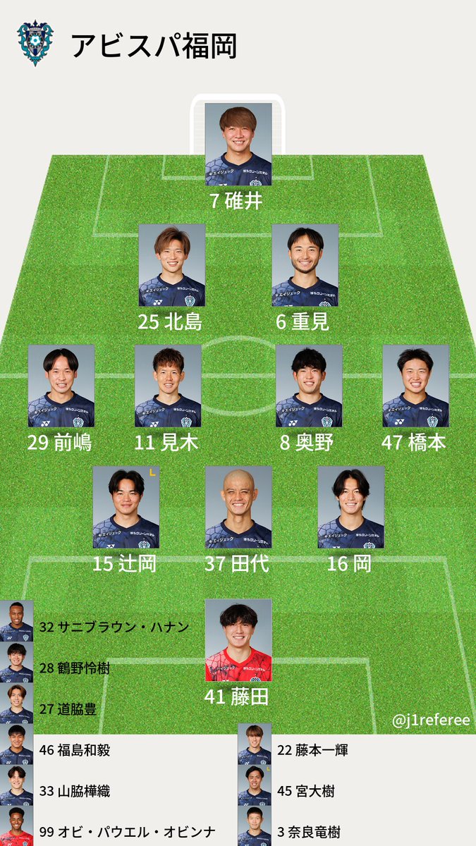 J1審判・スタメン情報 tweet media