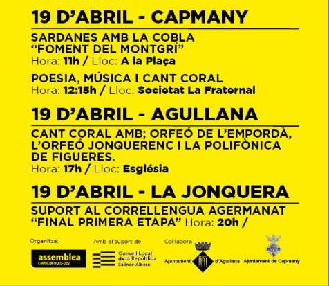 CLdR_Agullana's tweet photo. 🌹🌹🌹🌹
Avui, 19/4/26, triple programa de Cultura Popular
#Capmany
#Agullana
#laJonquera
Organitza
ANC Empordà Nord-Oest
i
Consell Local Salines-Albera @ConsellRep
en col·laboració amb ajuntaments
Us hi esperem a tots
Per un Sant Jordi de la catalanitat sense complexos❗ https://t.co/K40WVyUo9t