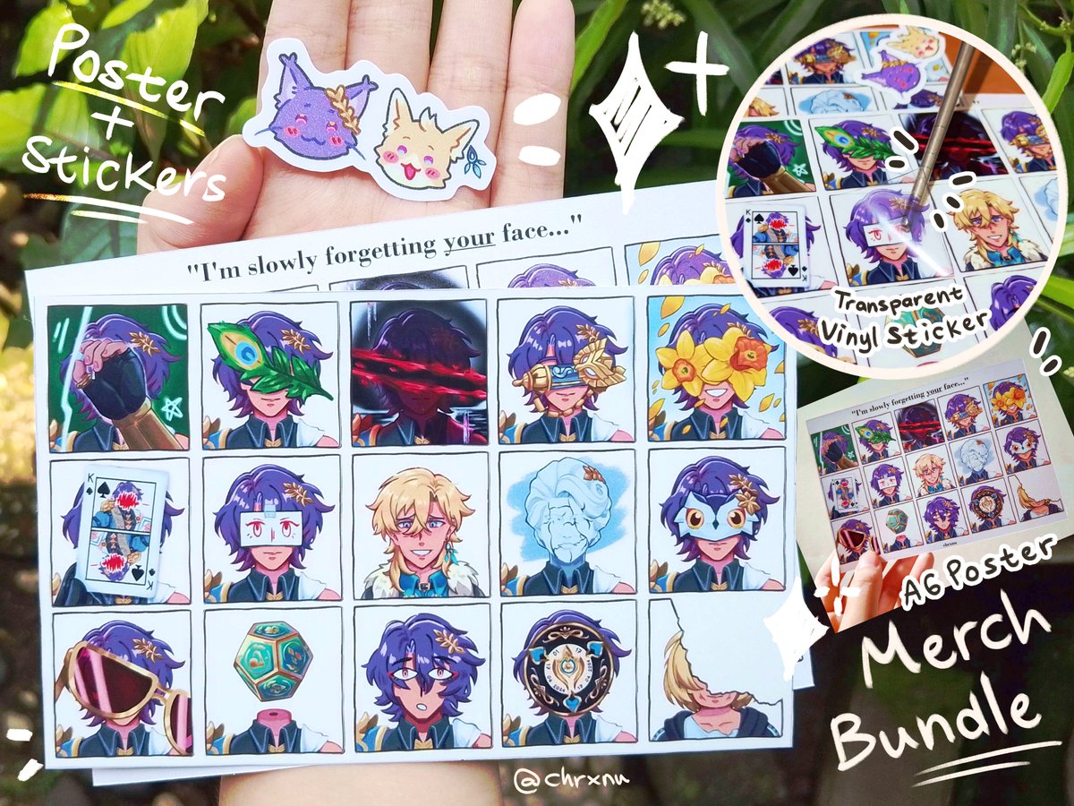 chrxnu's tweet photo. Ratio and Aventurine Merch bundle for CF22 :
Includes A6 Poster, Transparent Vinyl Sticker and small Glitter Sticker .✦ ݁˖

Limited stock OTS for 40k ! https://t.co/HN5WlkalTl
