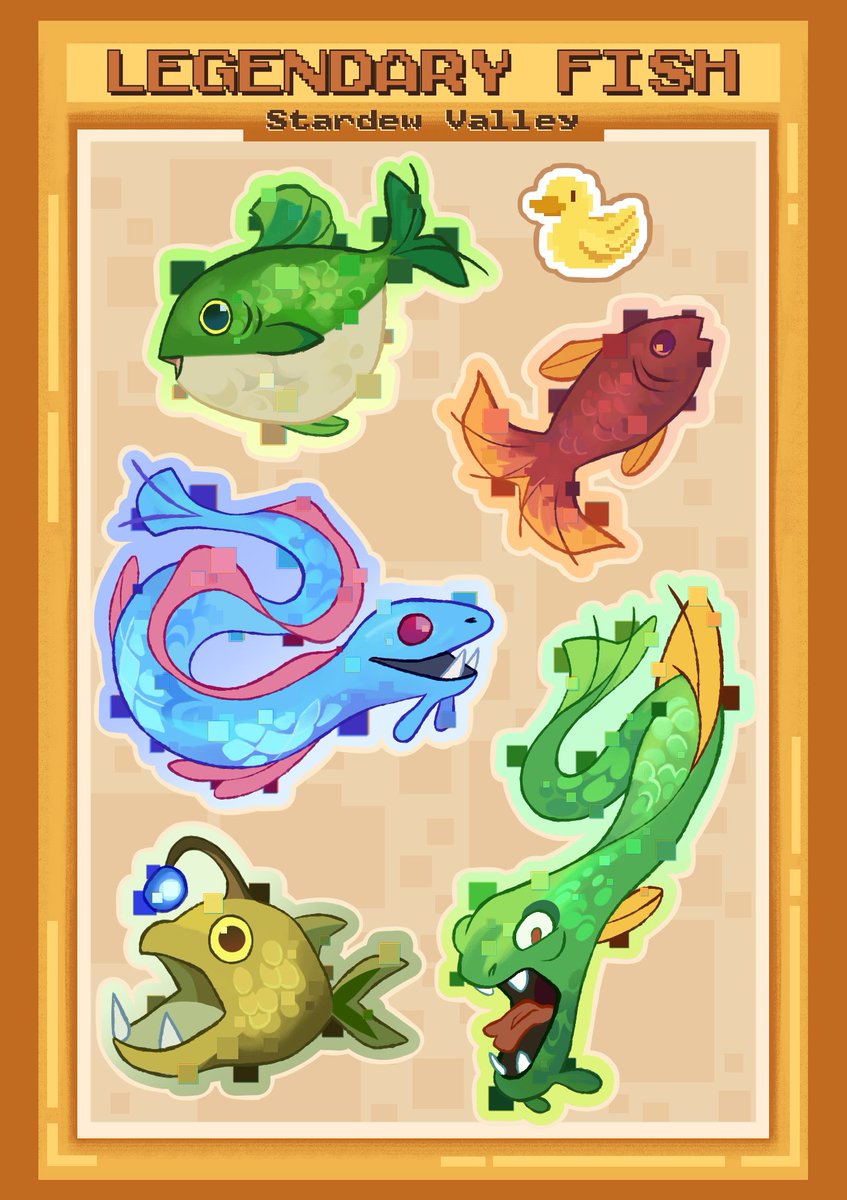 selikelimeli's tweet photo. Stardew Valley — Legendary fish ���️ Making this into a sticker sheet

#stardewvalley #stardewvalleyfanart #fish #fishart #pixelgameart #art #digitalart https://t.co/CJQTnBAPiw