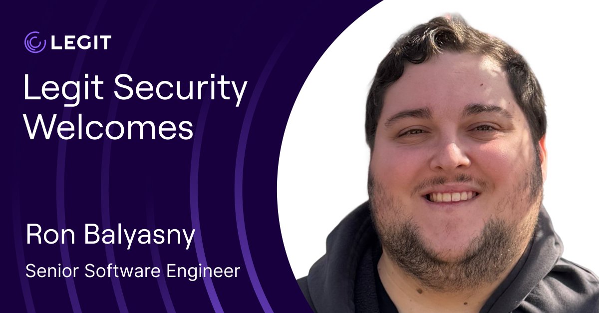 LegitSecurity1's tweet image. Our team is growing and we are so excited to welcome Ron Balyasny to Legit as a Senior Software Engineer.Ron brings great experience as both a software engineer and a team lead - welcome to Legit, Ron!

#2L2Q #teamwork #hiring #softwaredevelopment