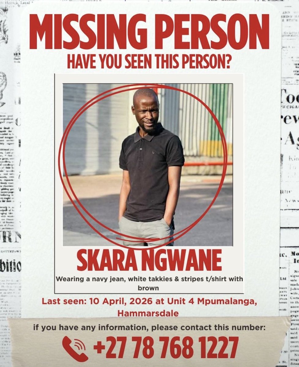 The family of Skara Ngwane is appealling for assistance with the retrieval of the body his body as he is suspected to have died after jumping off a cliff 💔🤦🏽‍♂️

SAPS search and rescue has failed, citing bushes and rough terrain. 

To assist, please call RUSA via 086 123 4333
