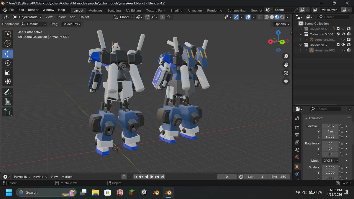 Kiranaise's tweet image. Made an upgraded version of the bigger Gundam unit, for story reasons (I'm not writing anything just making something in my mind).

#3dmodel #Gundam #oc #mech