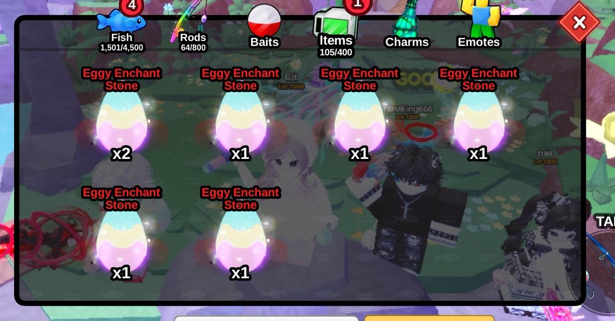 Wts 7 eggy enchant 14k aja ya free strawberry orca🥰